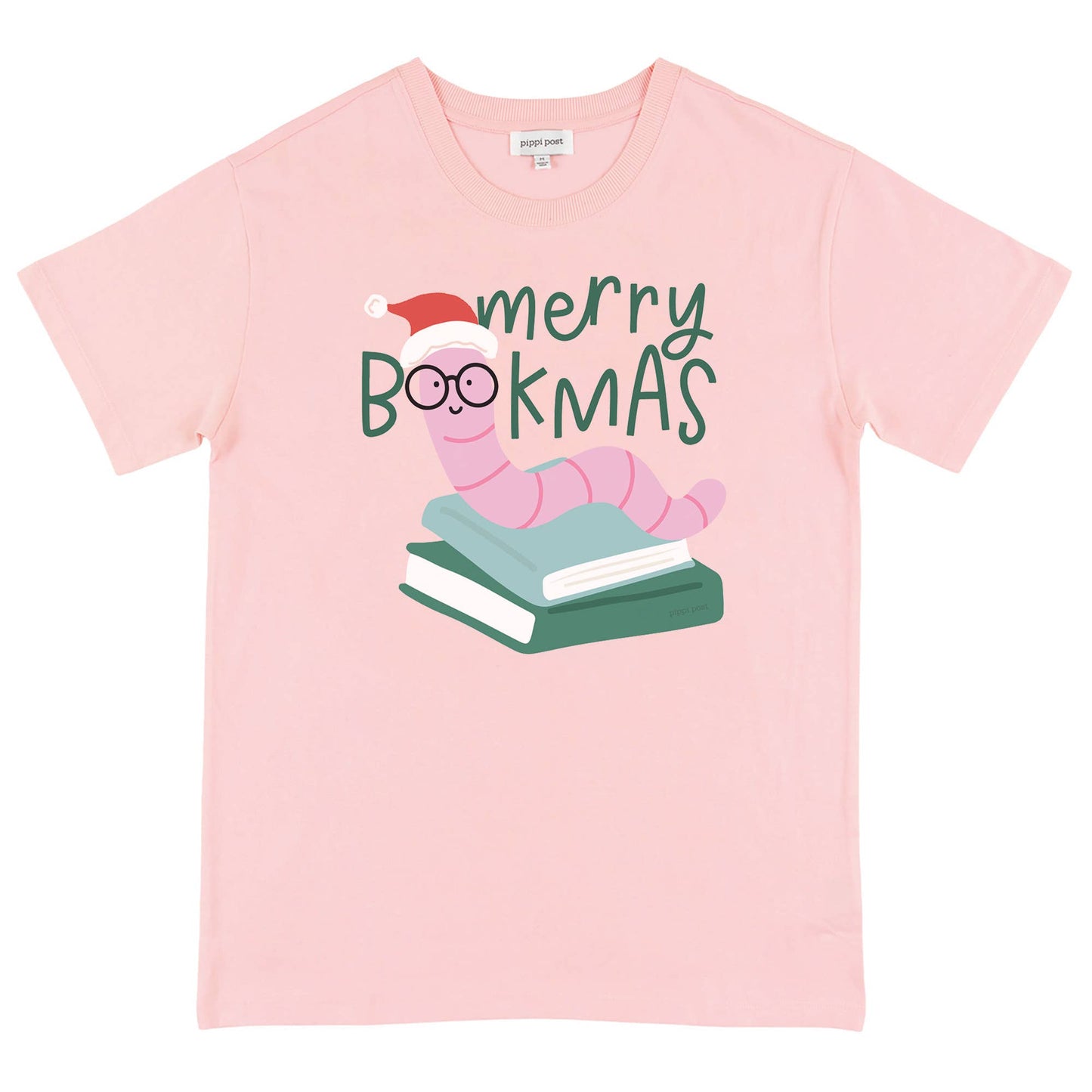 Merry Bookmas T-shirt Blush