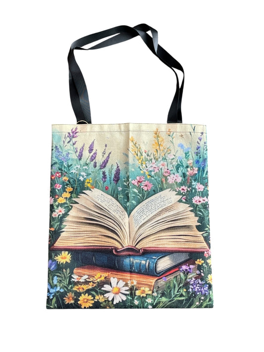 Floral books totebag