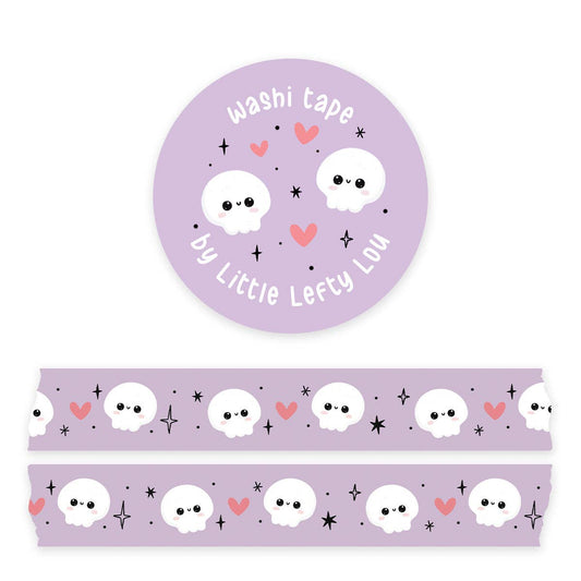 Lila Washi Tape mit Totenköpfen
