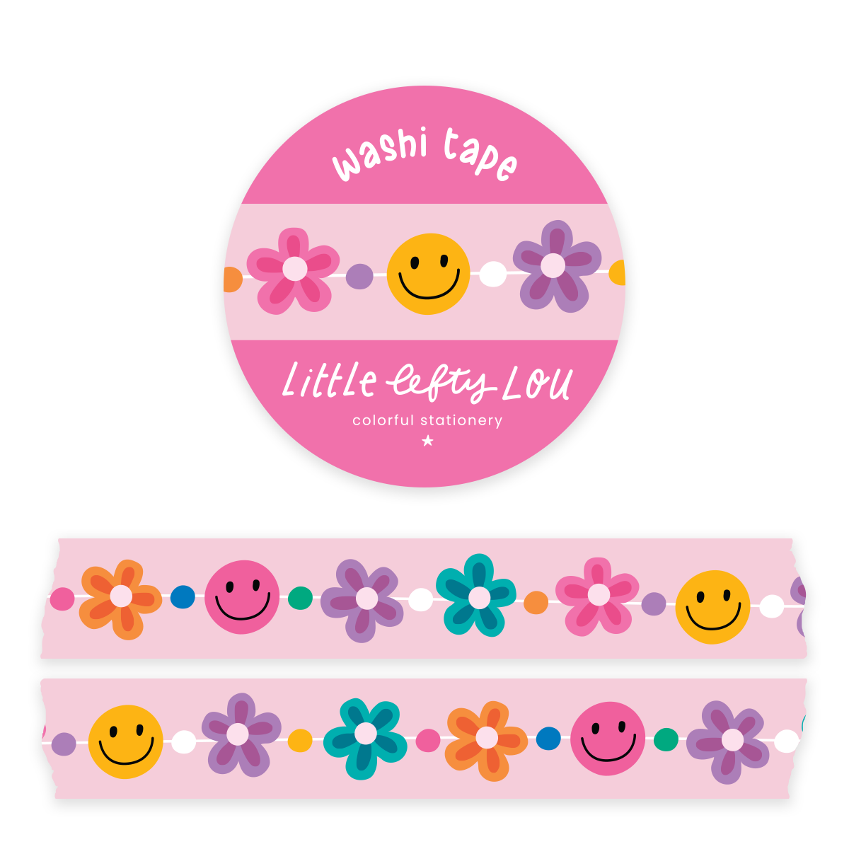 Washi-tape met vriendschapsarmband en bloemen