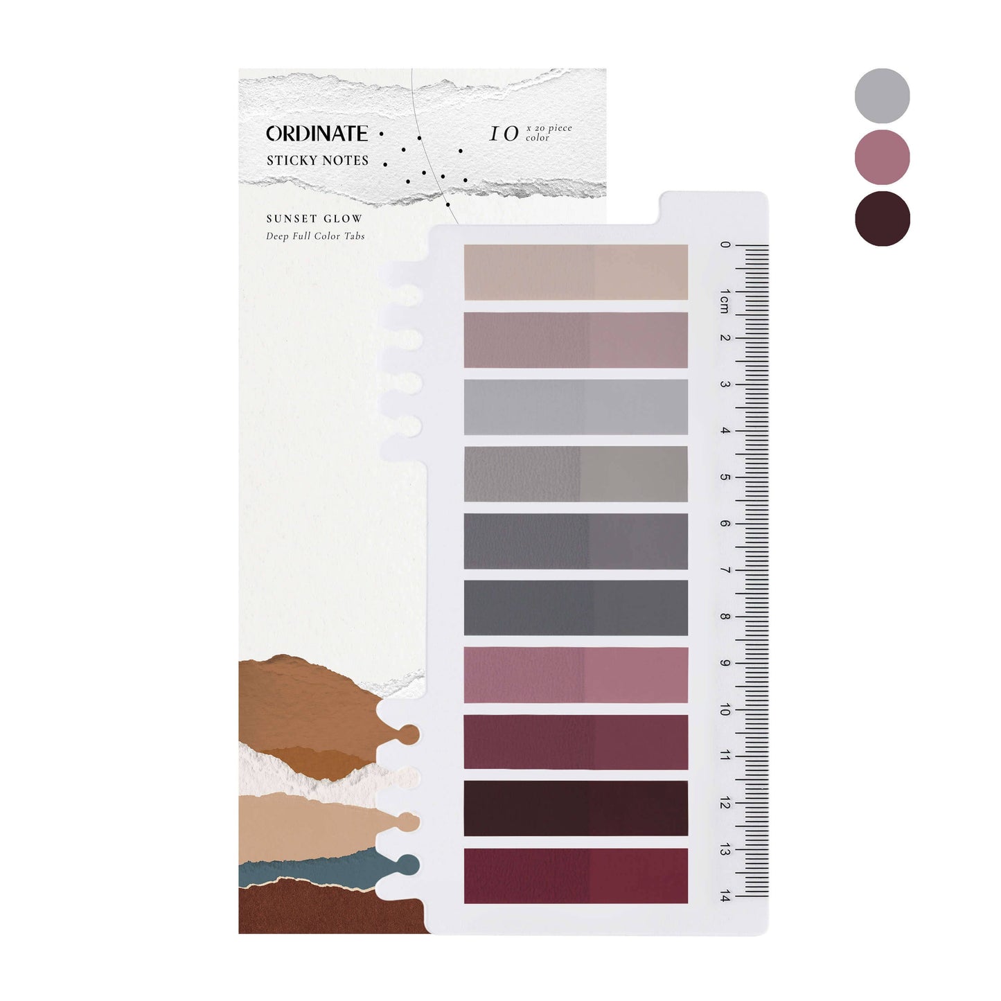 Ordinate Sunset Glow transparante plakstrips - set van 200 zelfklevende notities