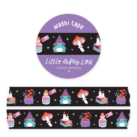 Witchy Frog schwarzes Washi Tape
