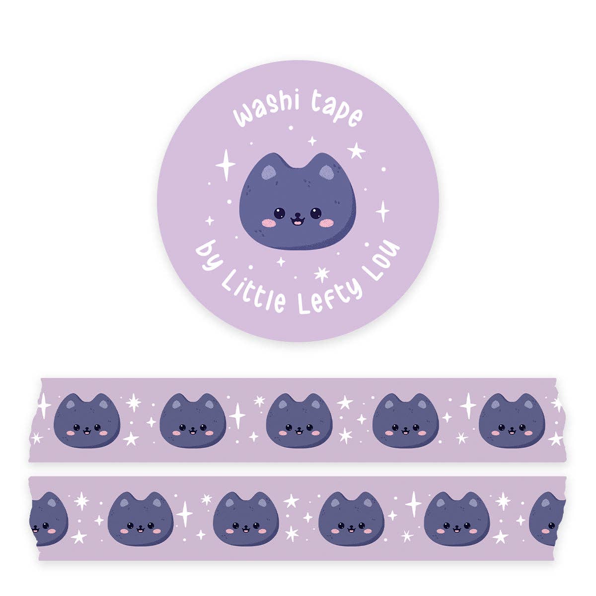 Paarse washi tape voor katten