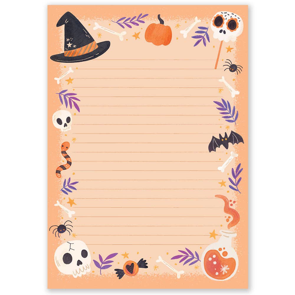 A5 Halloween-Notizblock in Orange – doppelseitig