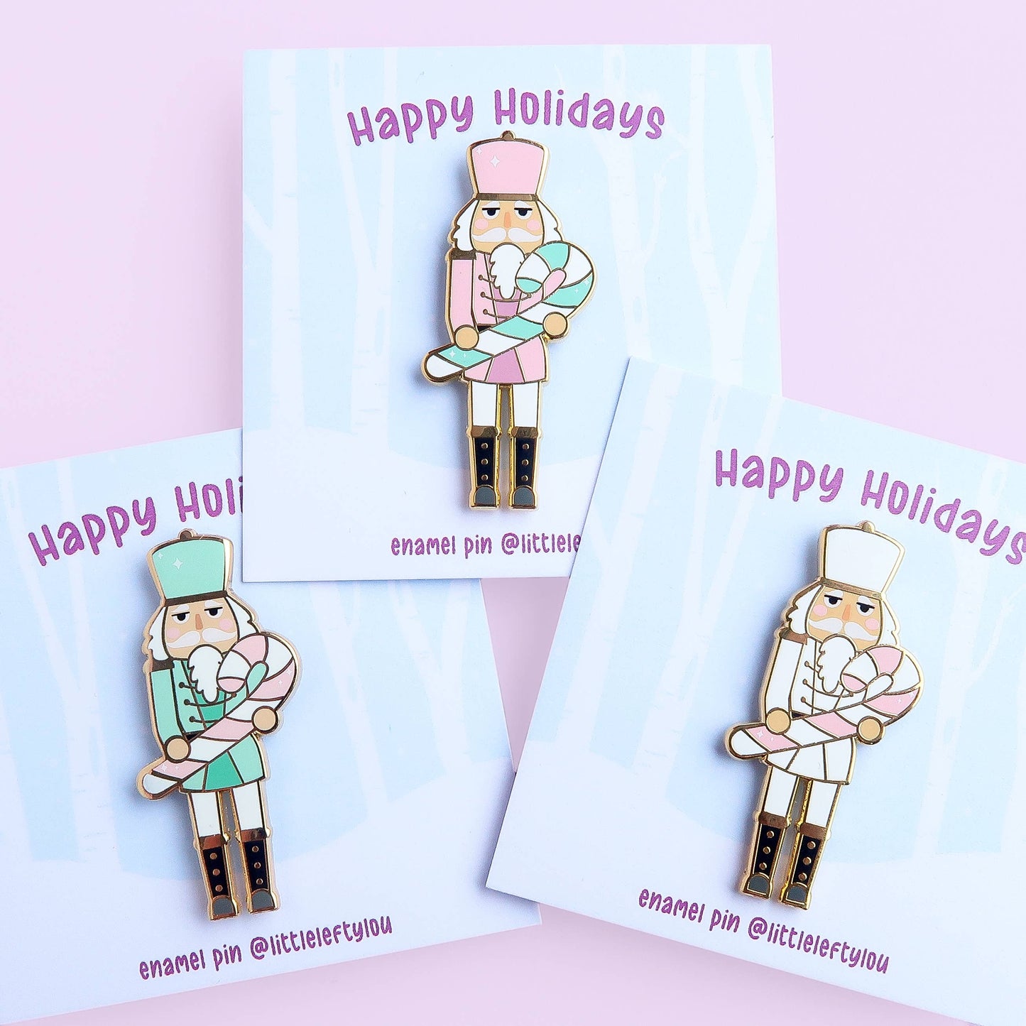 Notenkraker Kerst Pin: Wit