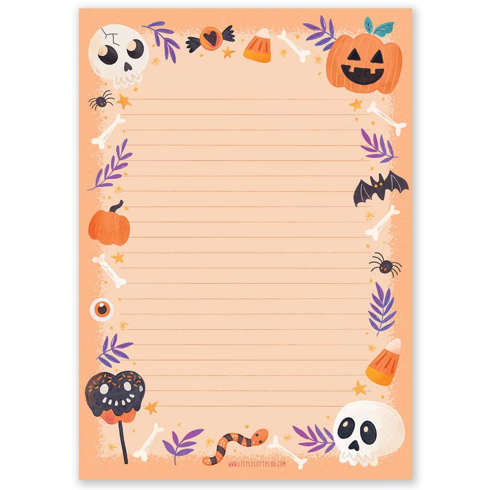 A5 Halloween-Notizblock in Orange – doppelseitig