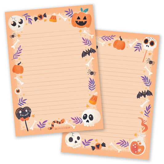 A5 Halloween-Notizblock in Orange – doppelseitig