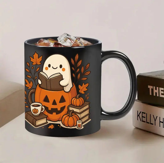 Spooky Ghost & Pumpkin Mug
