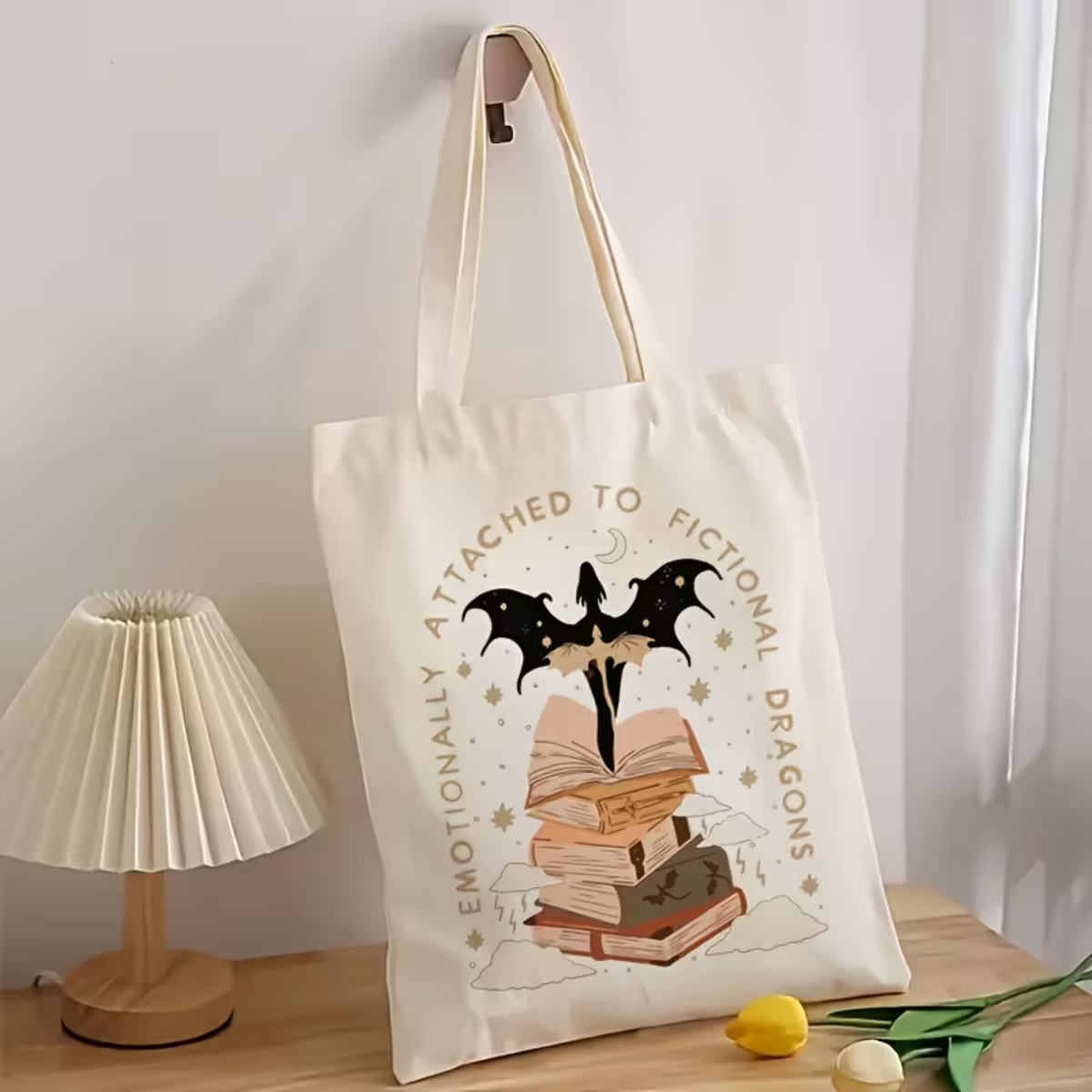 Emotionally Attached to Fictional Dragons Canvas Tas
