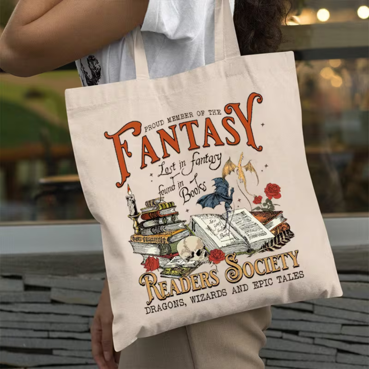 Fantasy Readers Society Canvas Tas
