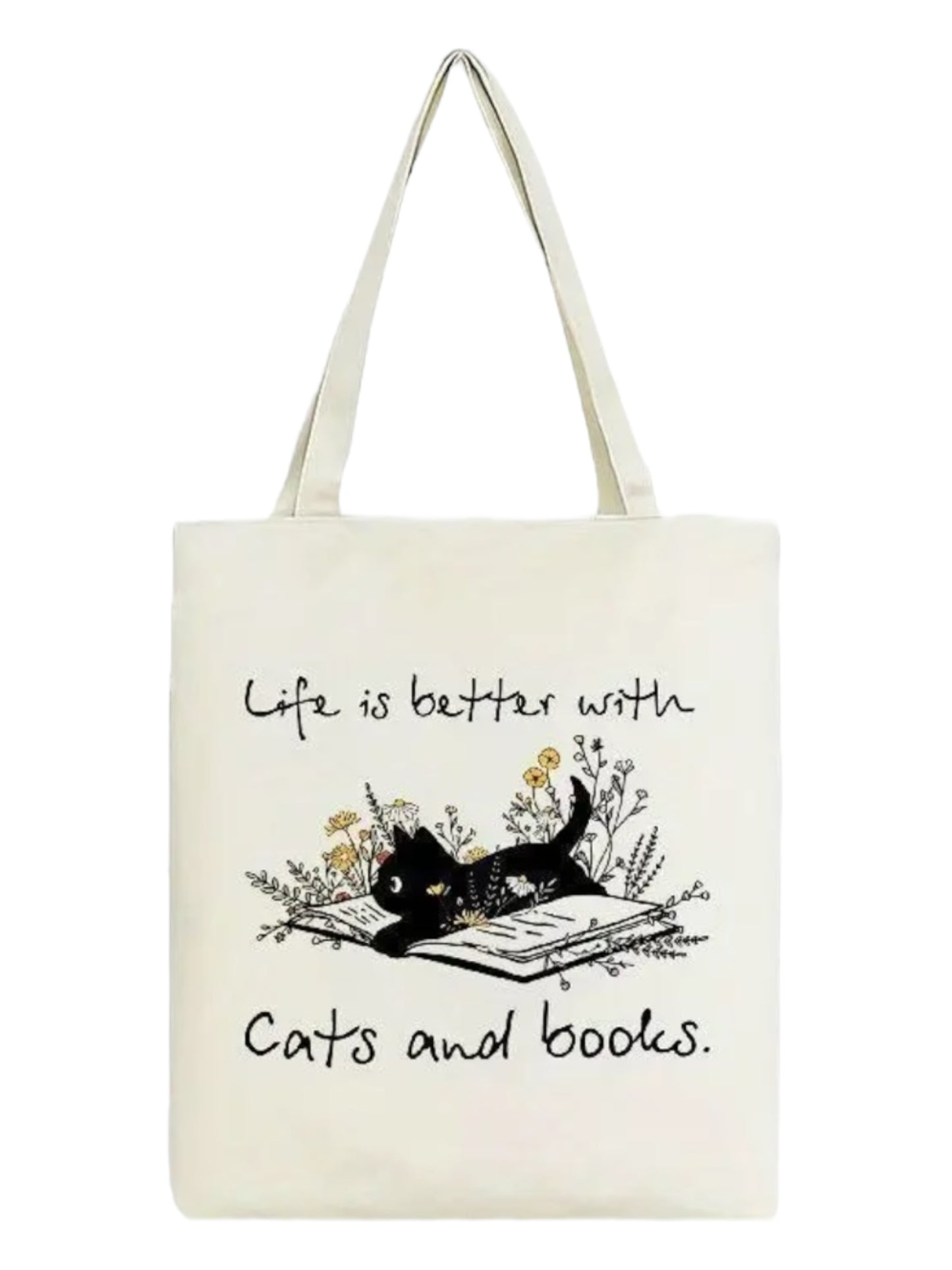 Life is better with cats Linnen Tas