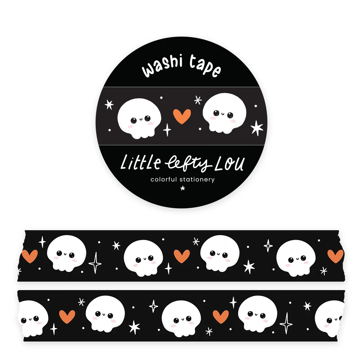 Washi Tape Skulls Zwart