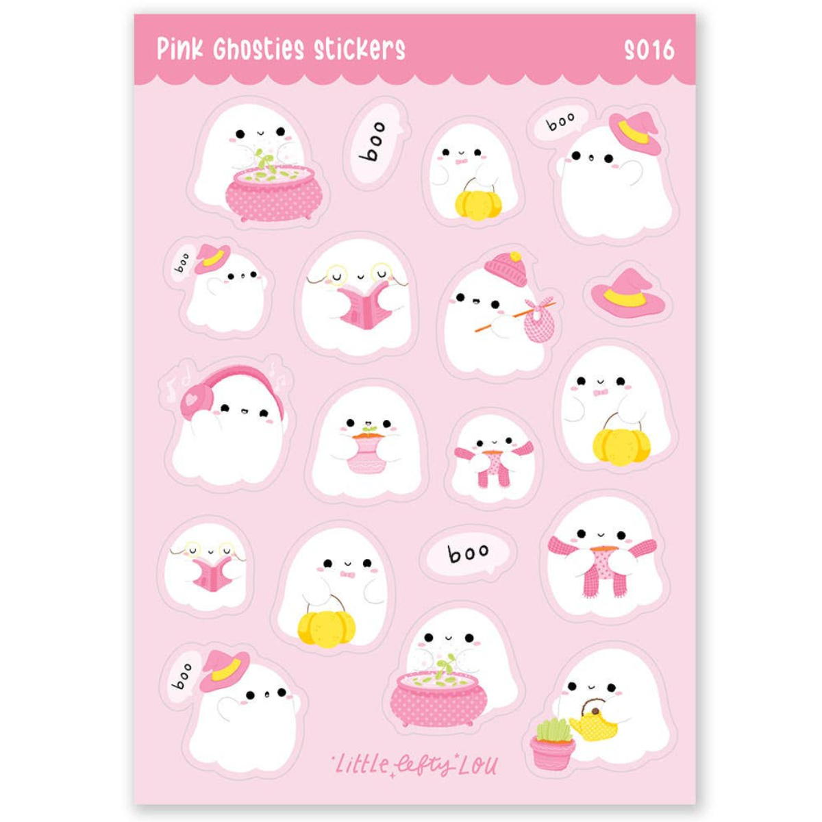 Holo Pink Ghosties Stickersheet
