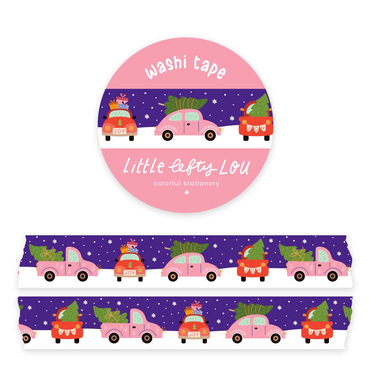 Washitape voor kerstauto's