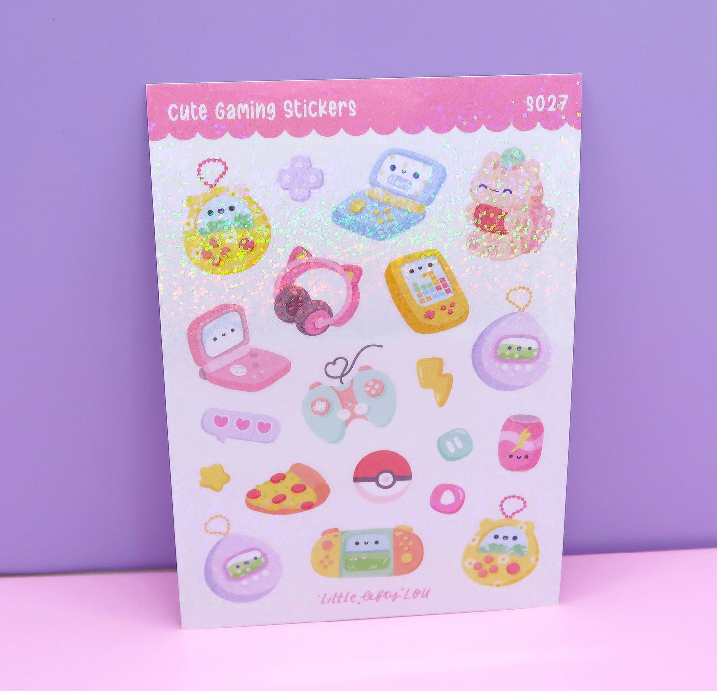 Holo Glitter Cute Gaming Stickers (S027)
