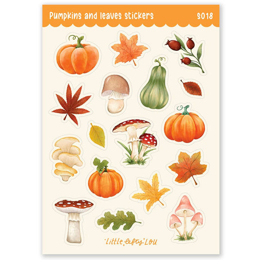 Stickers with pumpkins and leaves (S018)