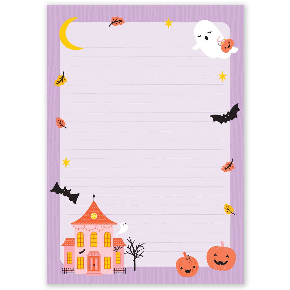 A5 Haunted Halloween Notepad - Dubbelzijdig