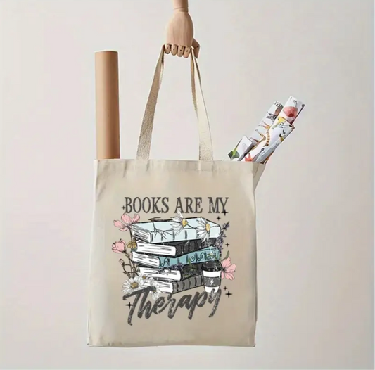 Books are My Therapy Linnen Tas
