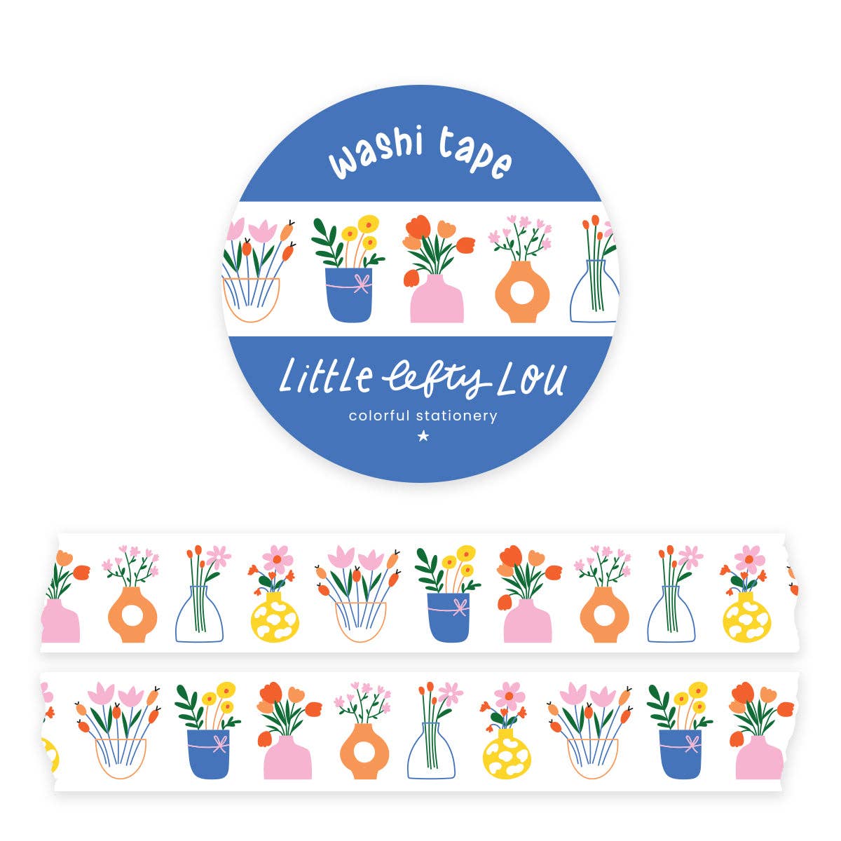 Bloemenvazen Washi Tape