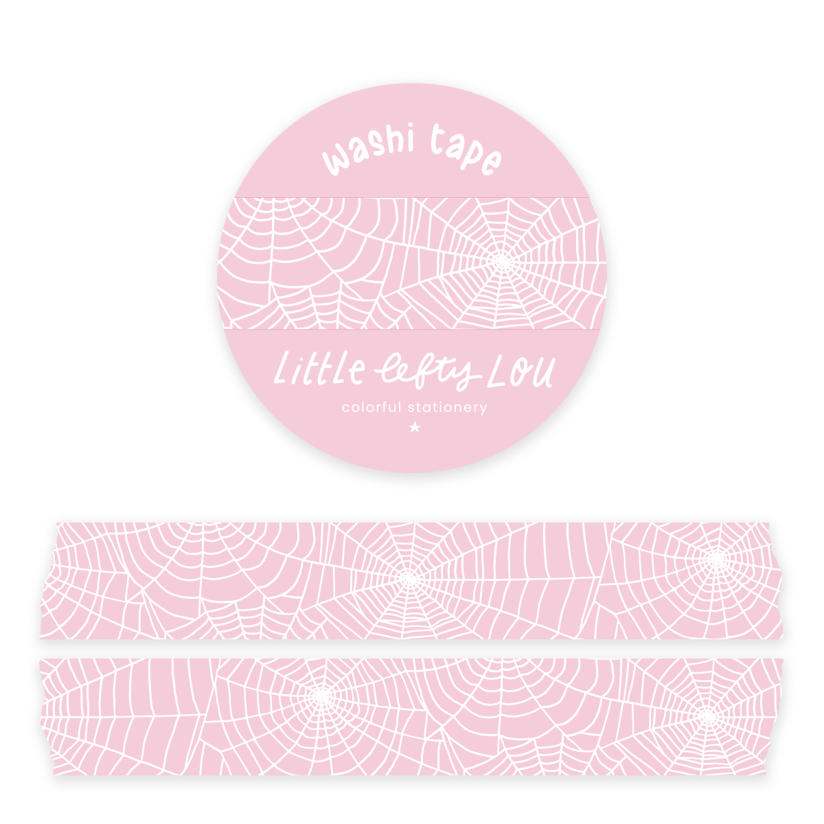 Spiderweb roze washi tape