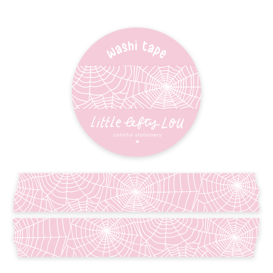 Spiderweb roze washi tape