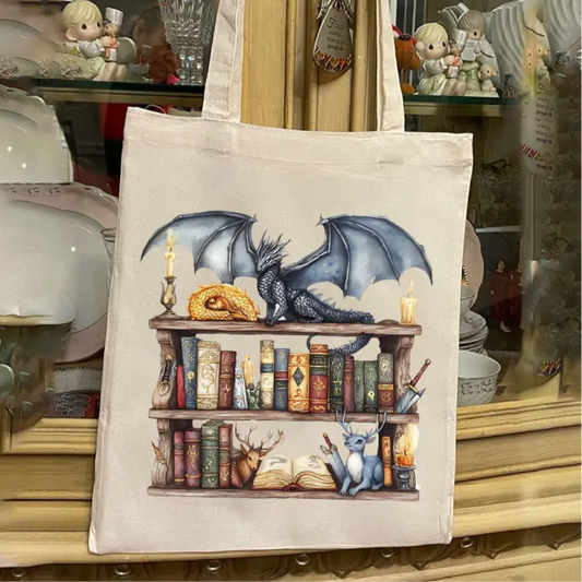 Dragon on a Shelf Linnen Tas