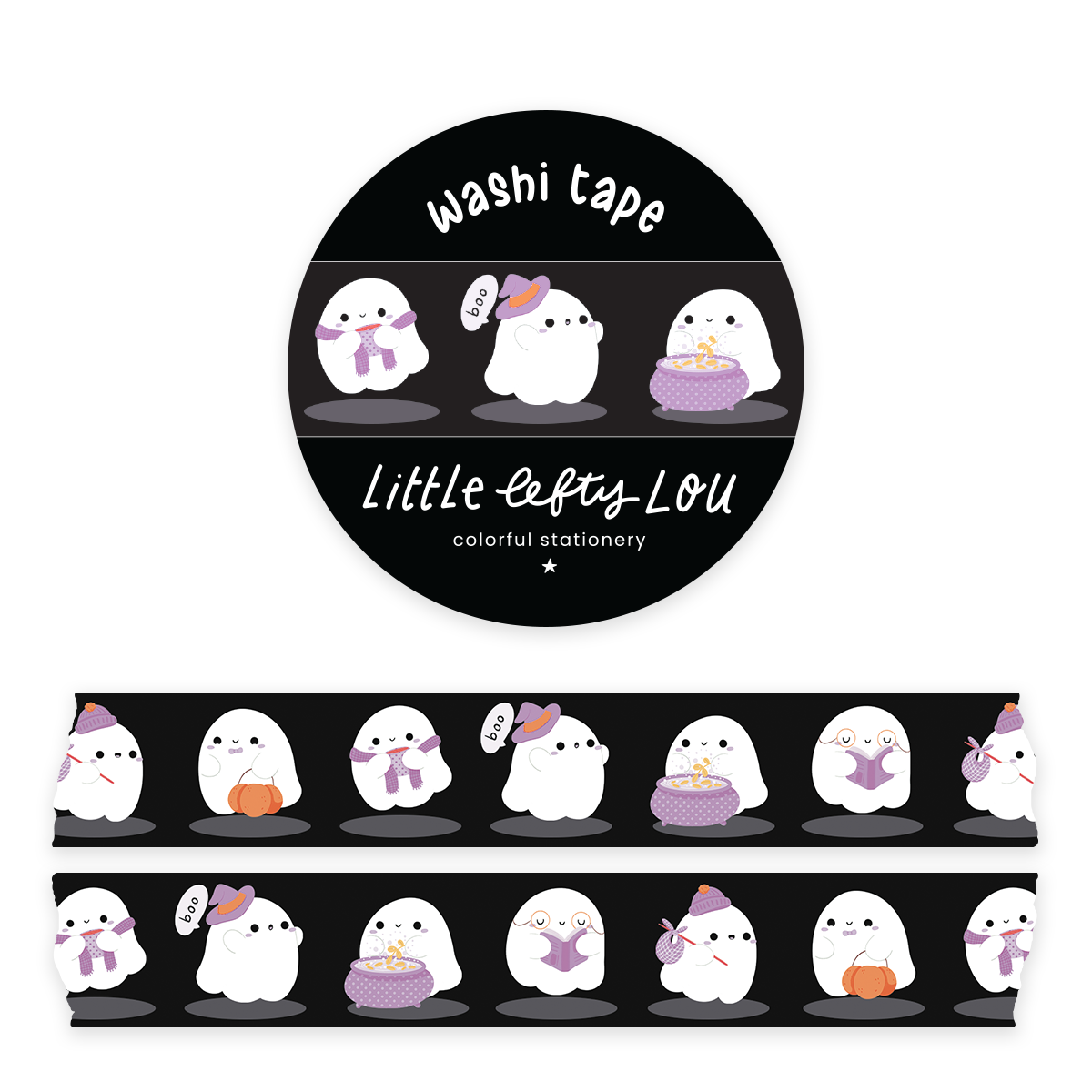 Ghosts zwarte washi tape