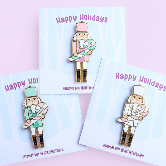 Notenkraker Kerst Pin: Wit