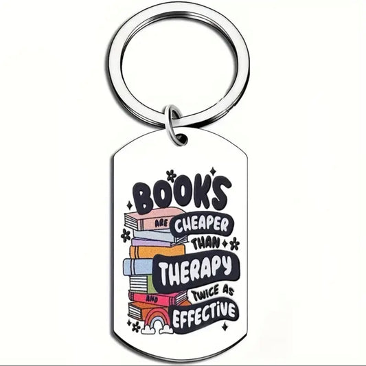 Books are cheaper than therapy Sleutelhanger