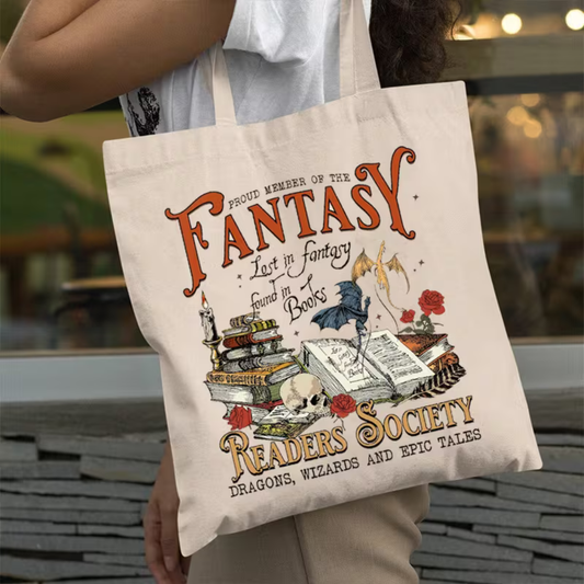 Fantasy Readers Society Canvas Tas