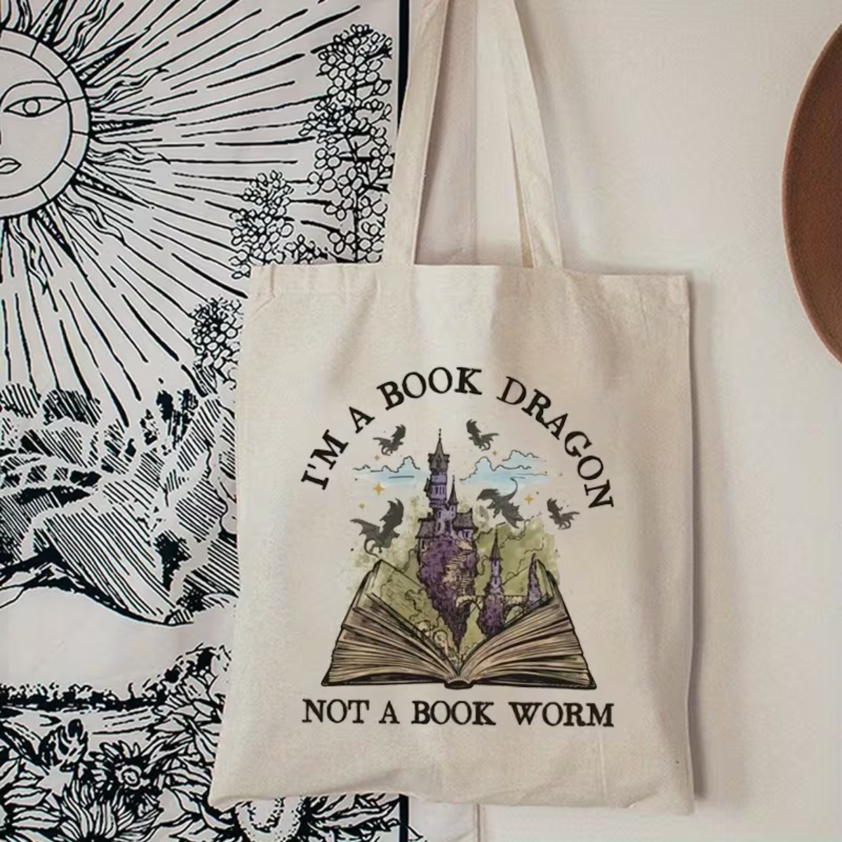 I'm a Bookdragon Canvas Tas