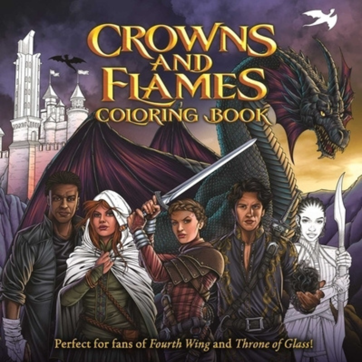 Coloring book Crowns and Flames
