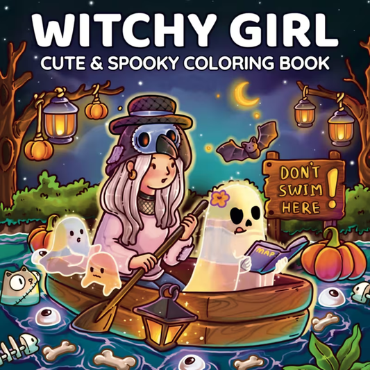Coloring book Witchy Girl