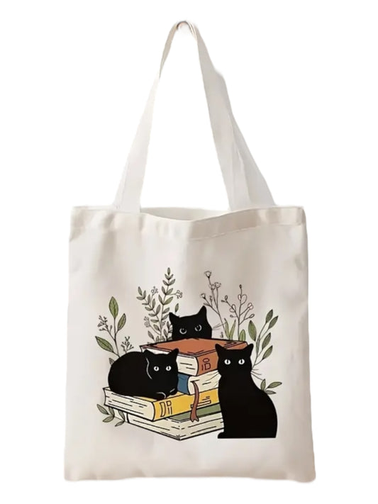 Bookish Cats Linnen Tas
