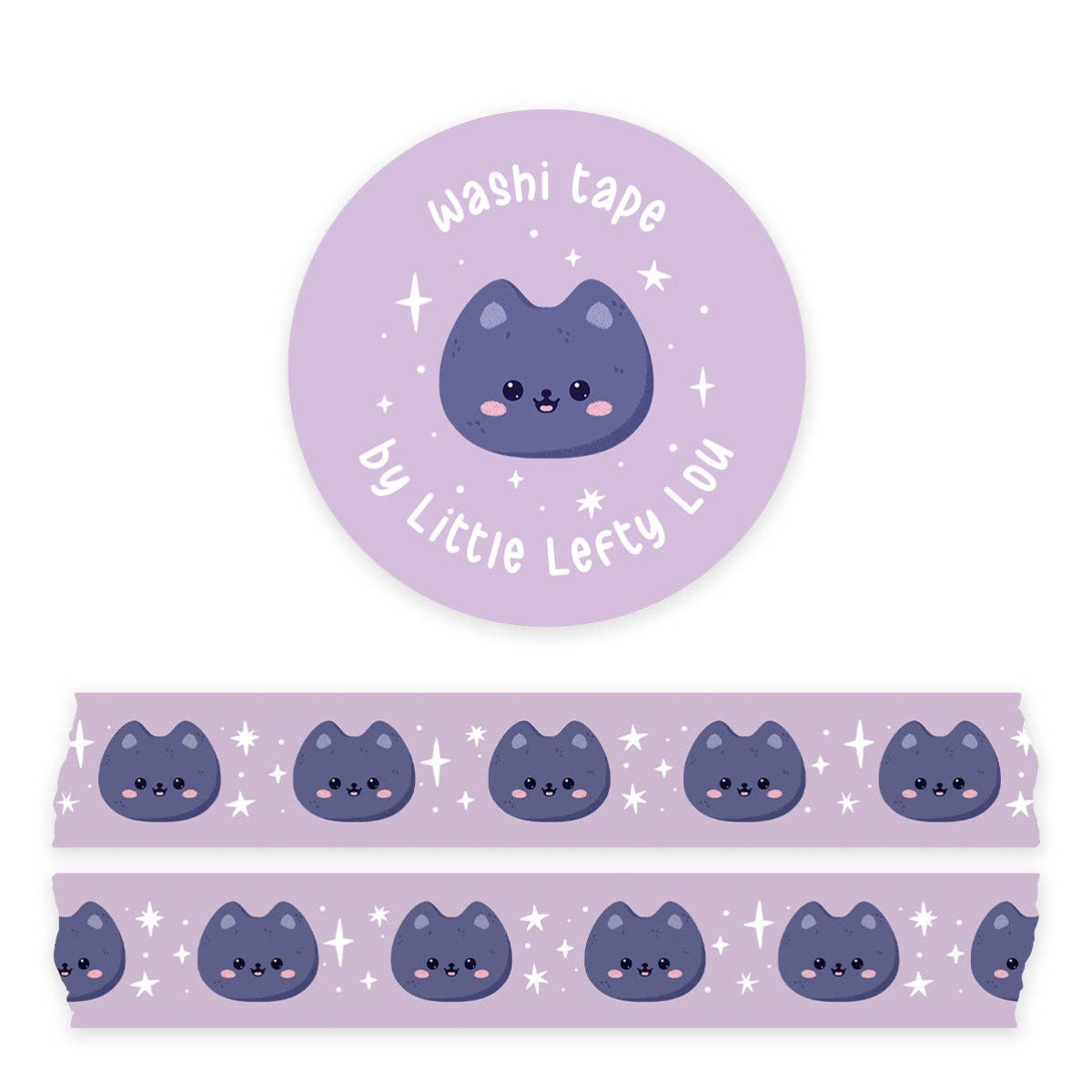 Washi Tape paars met kat