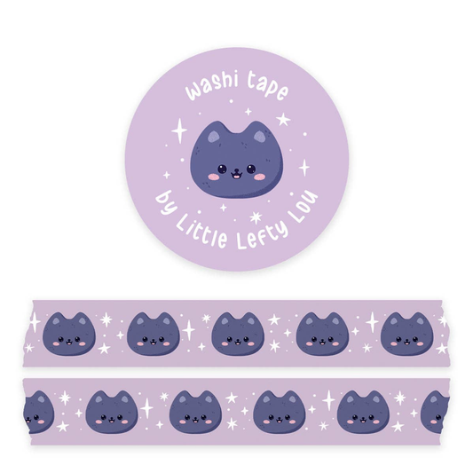 Washi Tape paars met kat