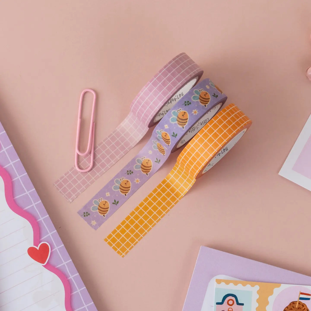 Washi Tape Roze Grid