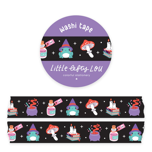 Washi Tape Witchy Frog zwart