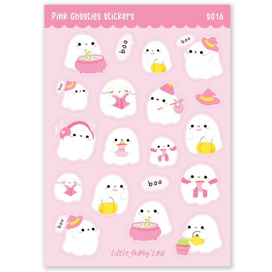 Holo Pink Ghosties Stickersheet