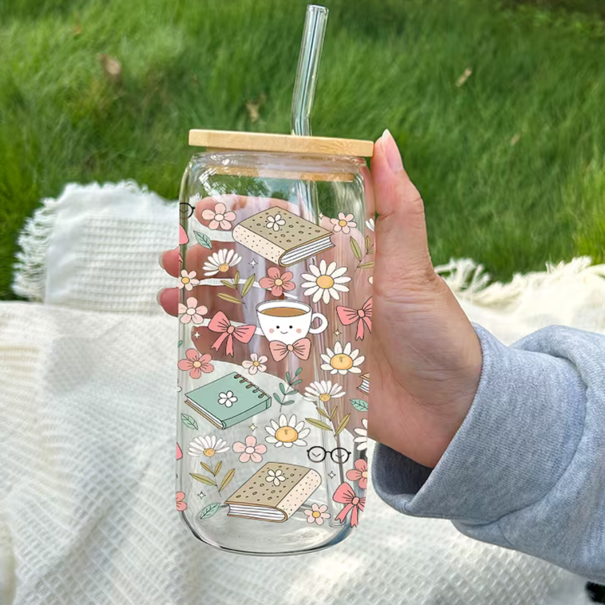 Cute Floral Bookish Tumbler