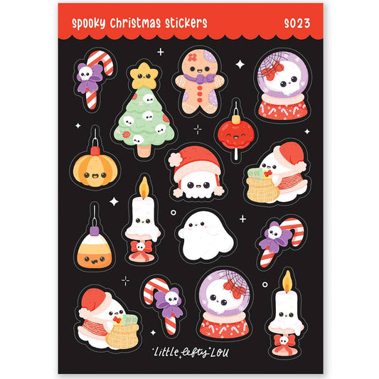 Spookachtige kerststickers (S023)